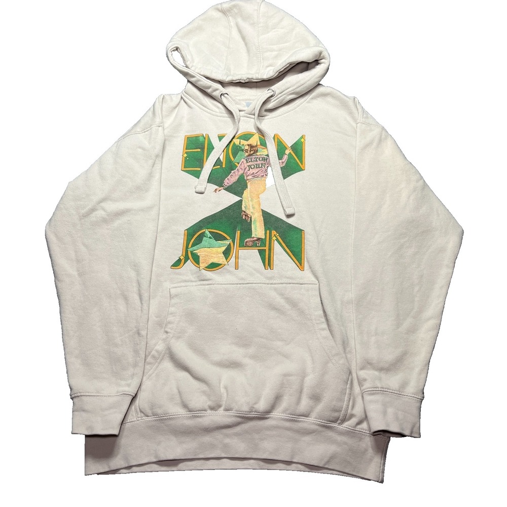 Elton John Hoodie Sweatshirt Medium Beige Farewell Yellow Brick Road Concert '22 - Picture 2 of 12